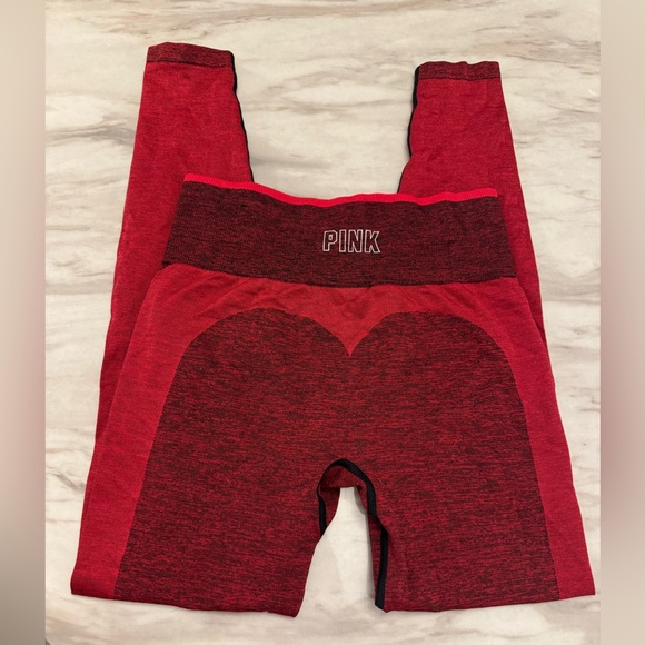 PINK Victoria's Secret Pants - PINK Victoria's Secret Red Leggings Seamless Stretch Like-New